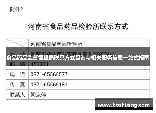 食品药品监督管理局联系方式查询与相关服务信息一站式指南